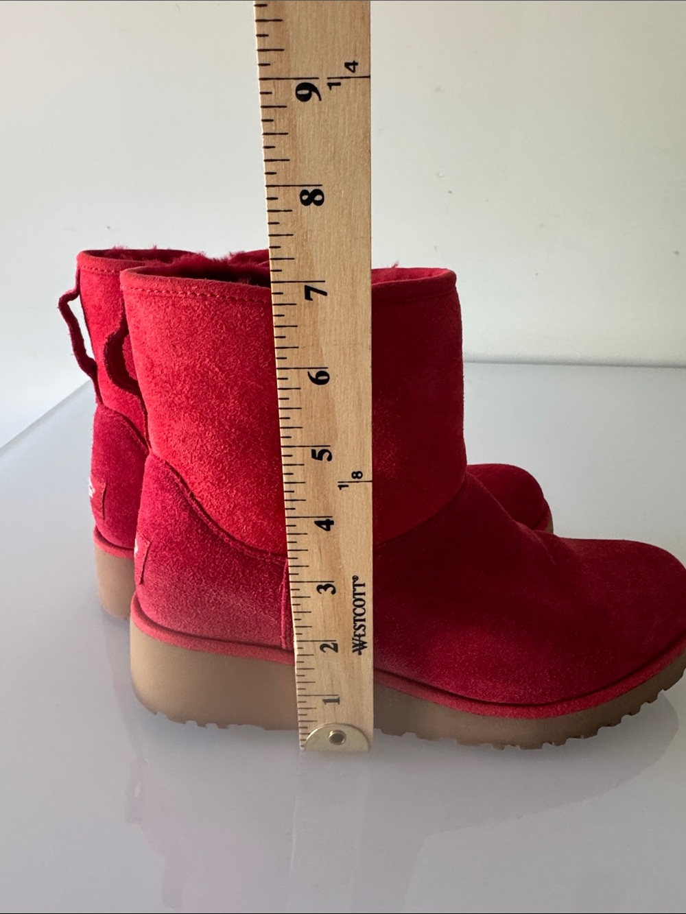 UGG Kristin Classic Slim Booties Red Size 6.5 - Picture 14 of 15